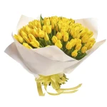 Букет из 101 тюльпана желтого цвета
