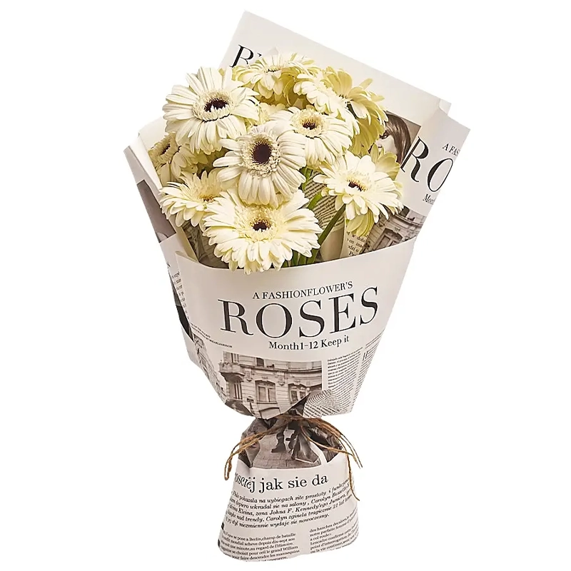 Букет из 15 гербер белого цвета