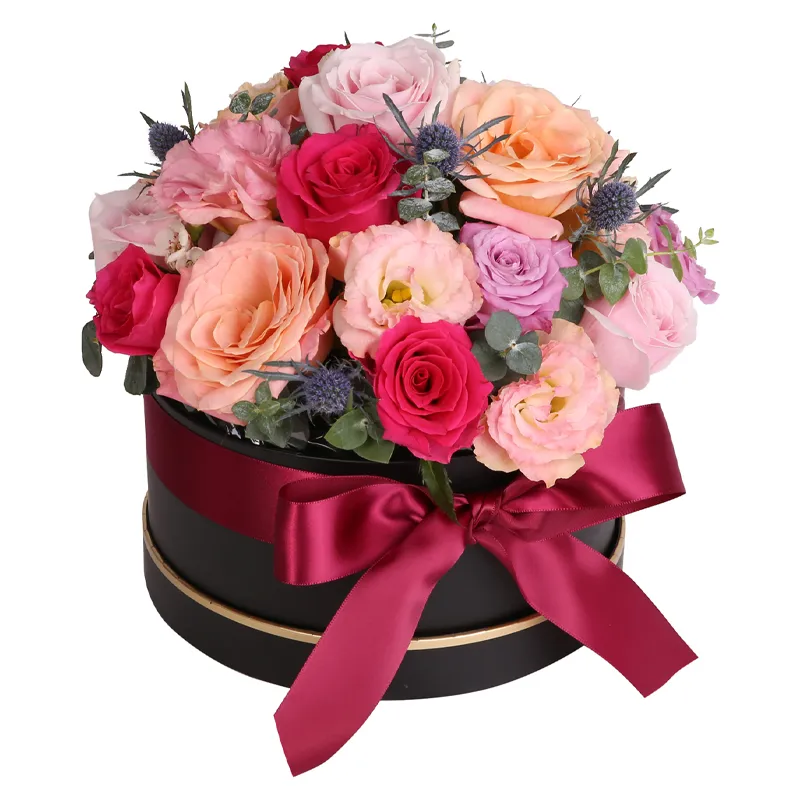 Цветы в коробке Малиновое пралине